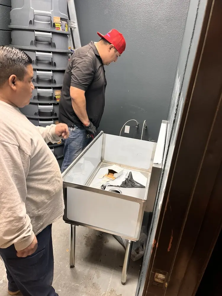 Commercial plumbing and sink installation in Wright